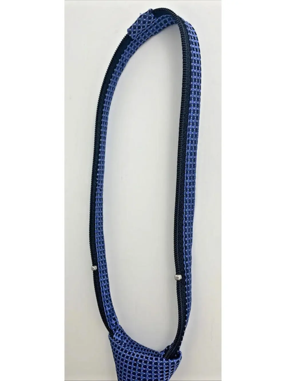 Nordstrom Boys Zipper Adjustable Pre-tied Blue Necktie Silk 13” Length Wedding